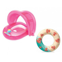 Комплект Bestway 23096 плотик+коло 34091 (pink)/36014 (восьминіг)